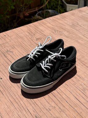 Tony hawk 232 Boy's Skater Leather Shoes Sz Us 5 M Black Check Desc